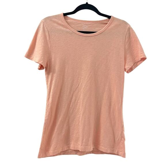 J. Crew Tops - J Crew Slub Tee Women’s Medium Peachy 100% Cotton Classic Short Sleeve